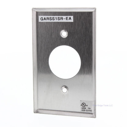 Garvin SS1SR Brushed Stainless Steel 1-Gang 1.41 Dia Hole Outlet Cover Wallplate