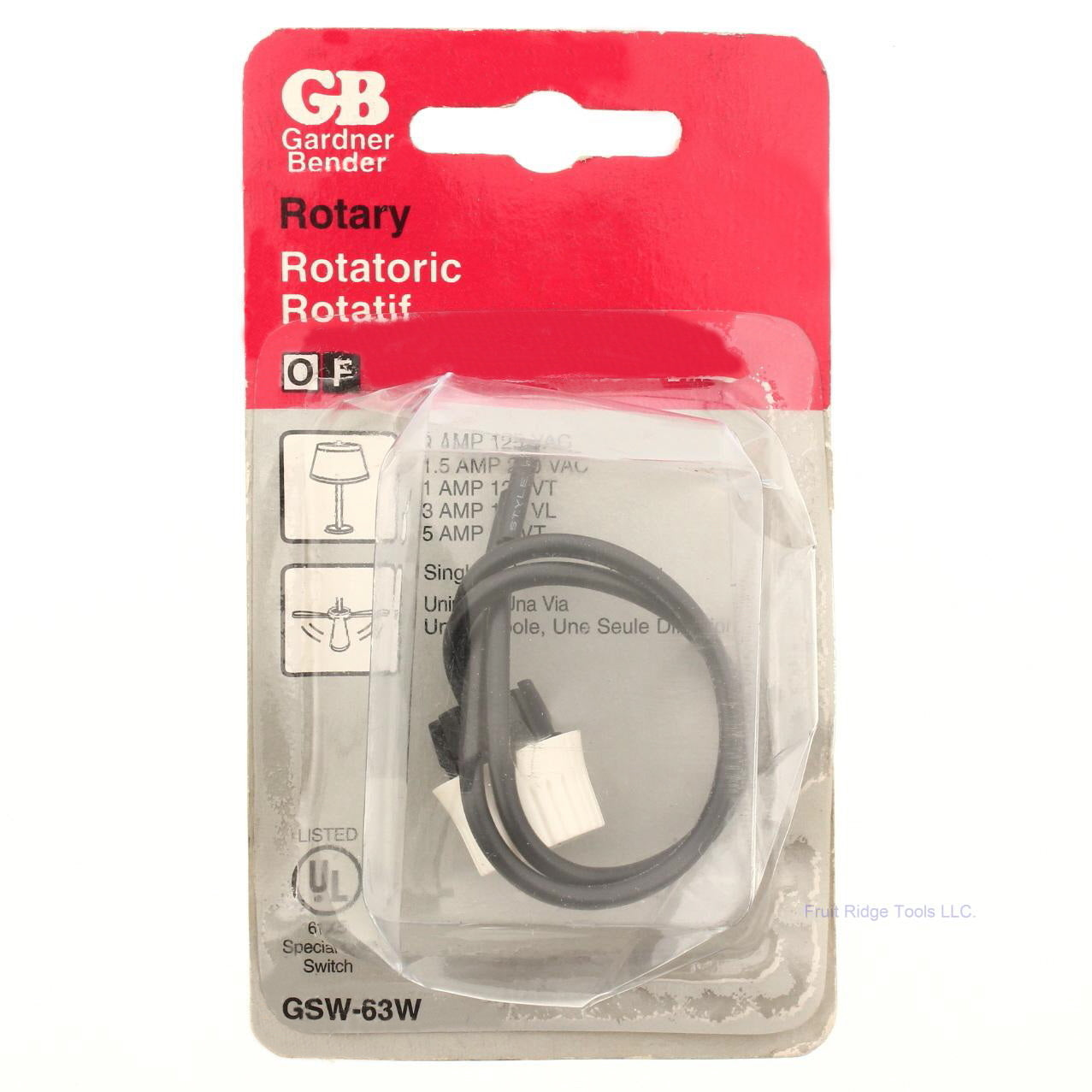 Gardner Bender GSW-63W Rotary Single Pole Switch White Knob