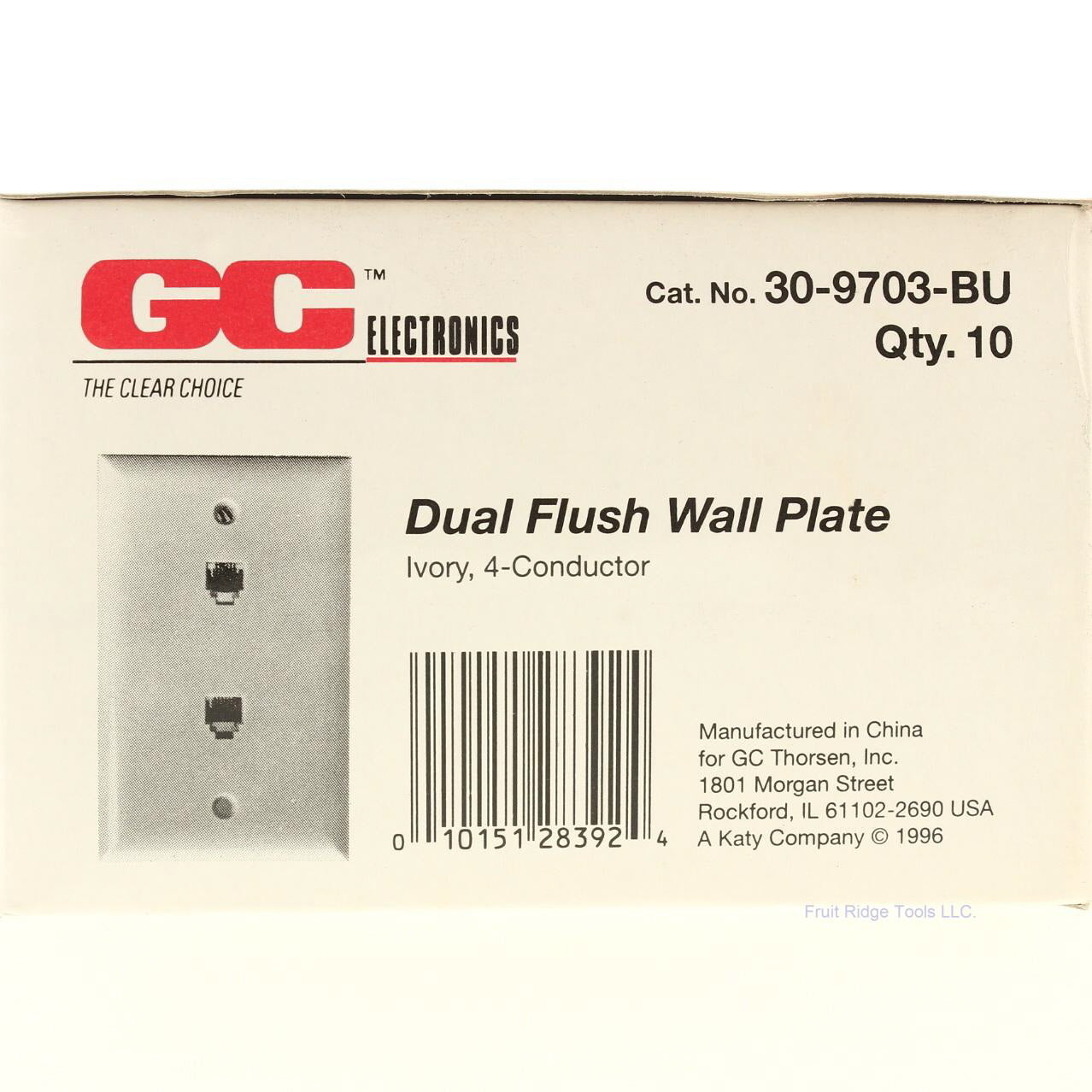 GC Electronics 30-9703 Ivory 1-Gang 4-Conductor Dual Flush Wallplate Cover 10pcs