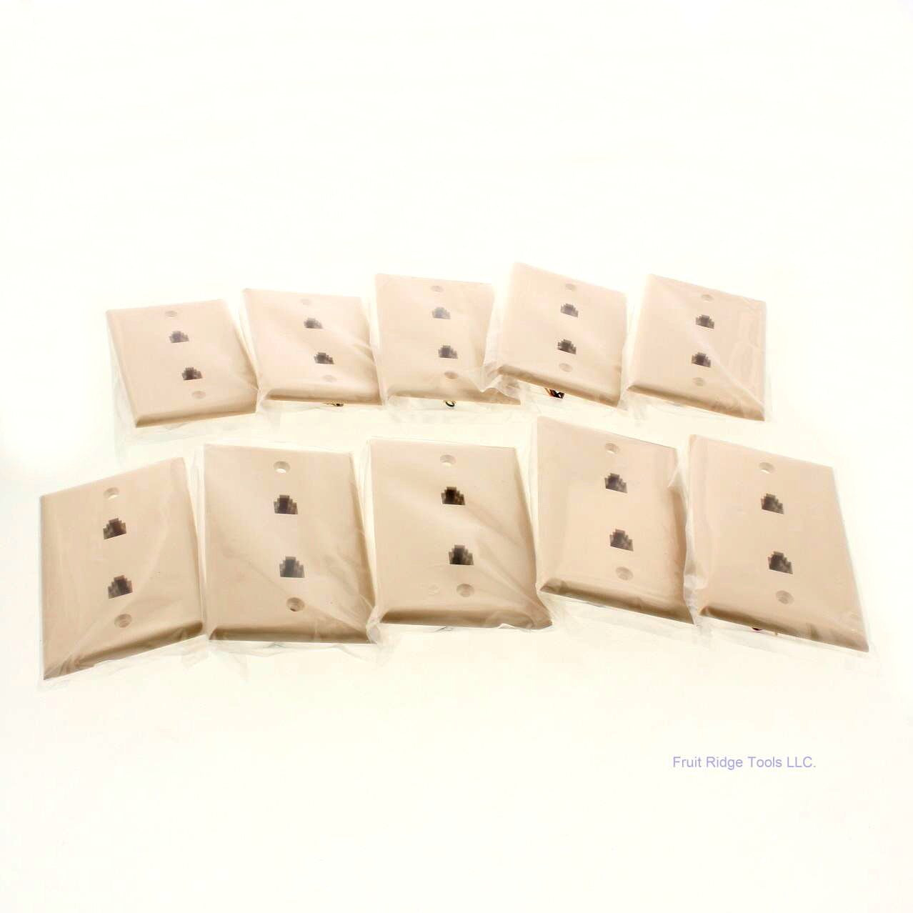 GC Electronics 30-9703 Ivory 1-Gang 4-Conductor Dual Flush Wallplate Cover 10pcs