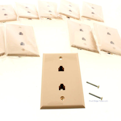 GC Electronics 30-9703 Ivory 1-Gang 4-Conductor Dual Flush Wallplate Cover 10pcs