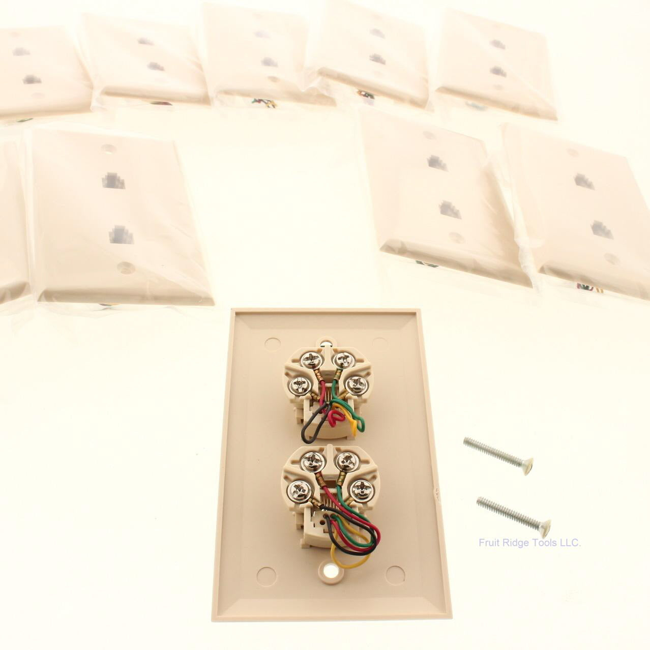 GC Electronics 30-9703 Ivory 1-Gang 4-Conductor Dual Flush Wallplate Cover 10pcs