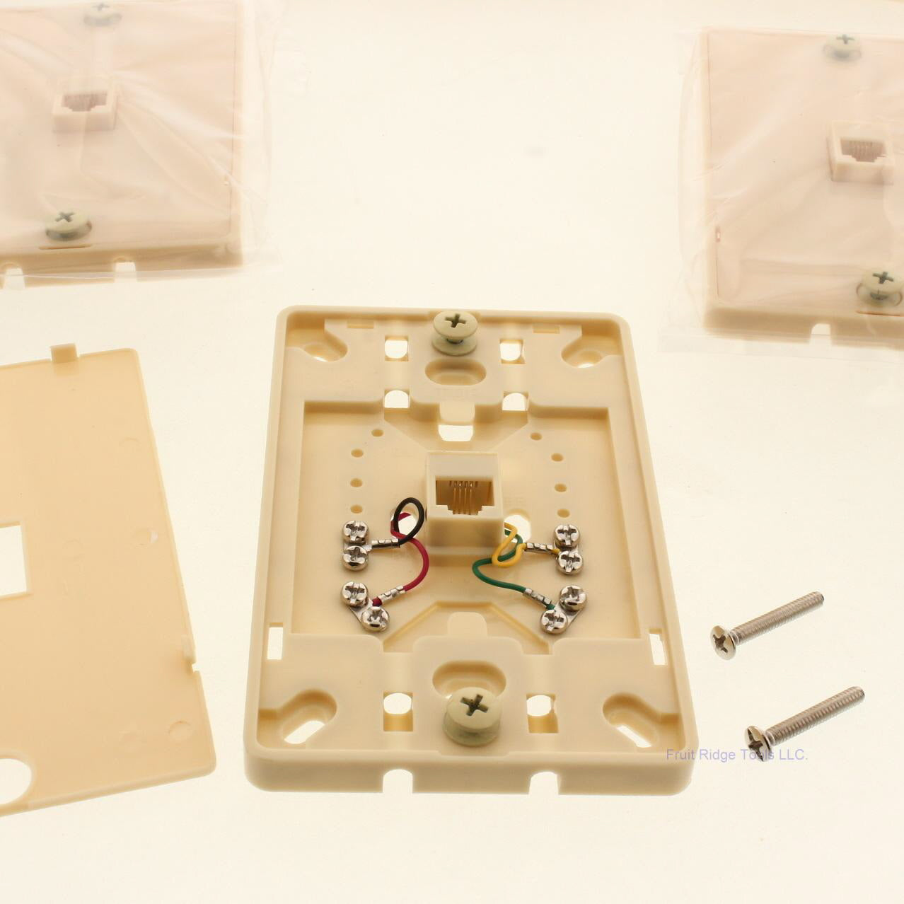 GC Electronics Ivory Quick Mount Telephone Jack 4-Conductor Wall Jack 10pcs