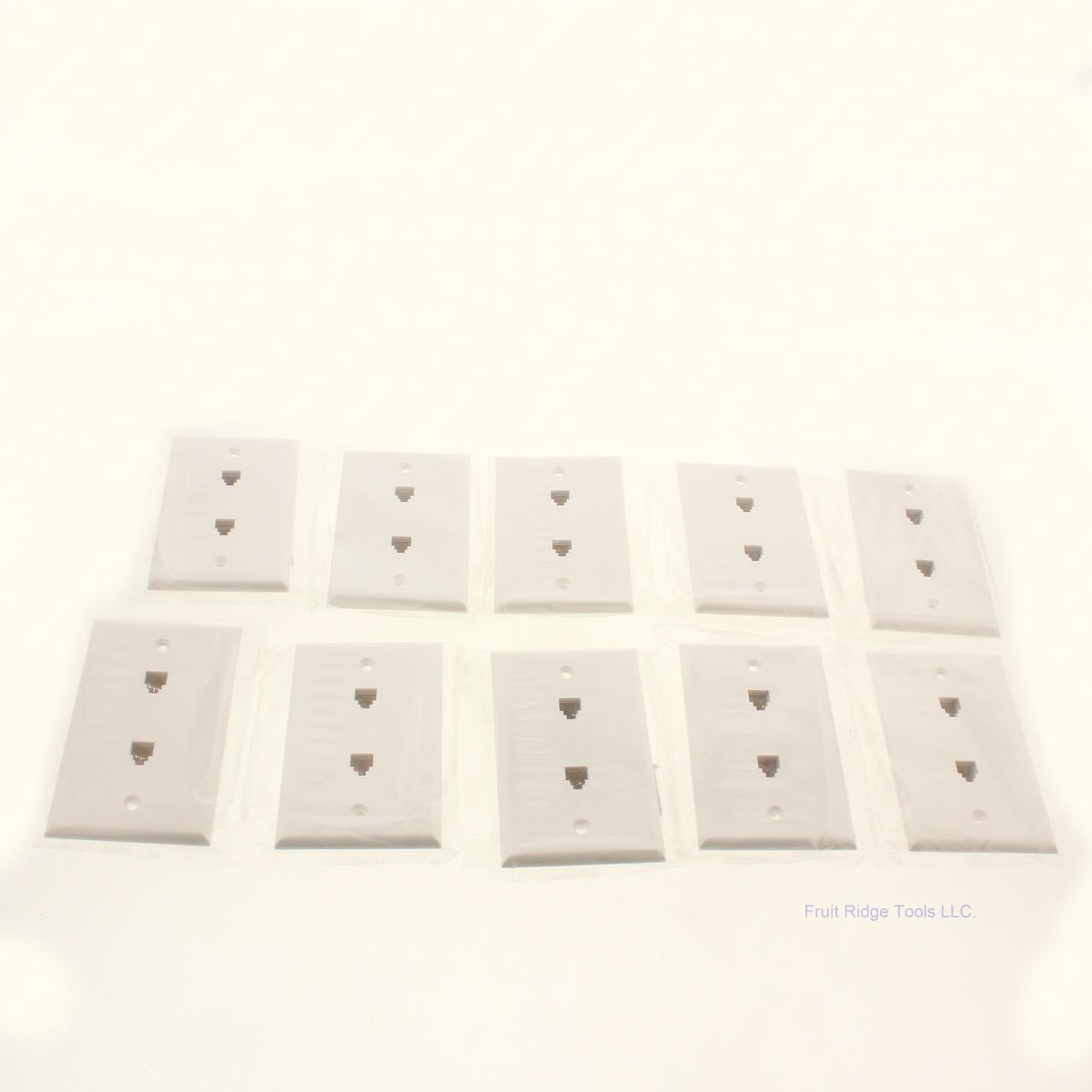 GC Electronics 30-9713 White 1-Gang 4-Conductor Dual Flush Wallplate Cover 10pcs