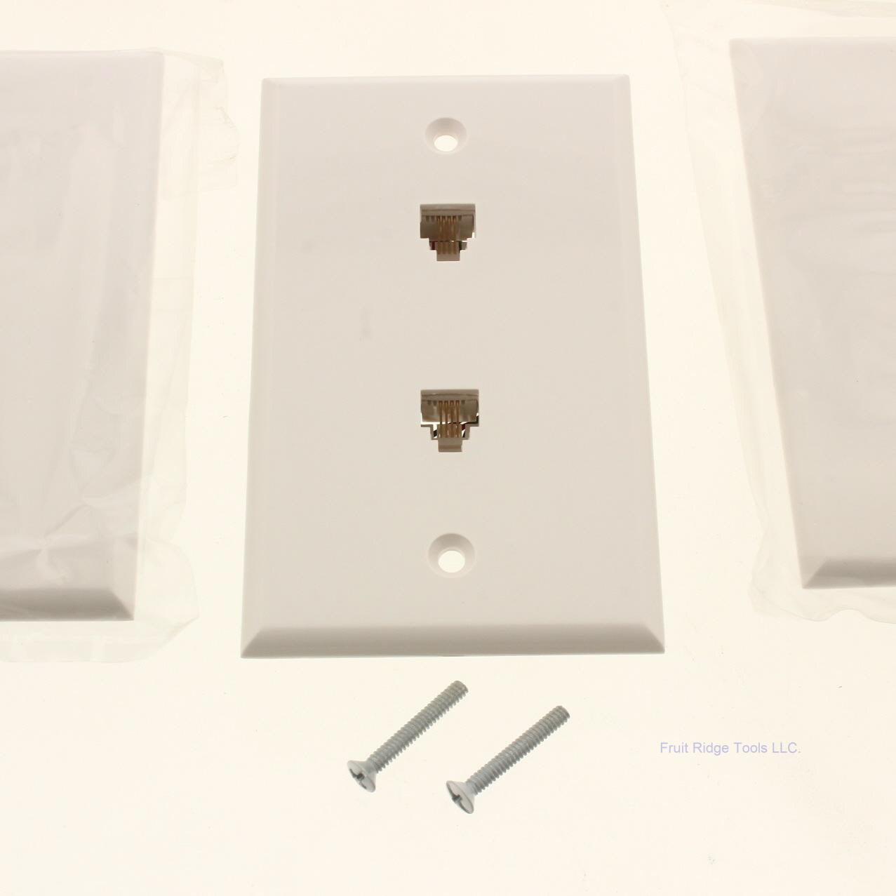 GC Electronics 30-9713 White 1-Gang 4-Conductor Dual Flush Wallplate Cover 10pcs