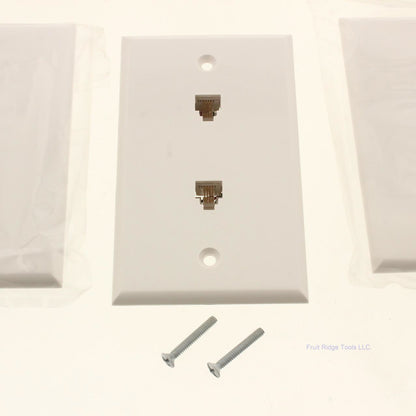 GC Electronics 30-9713 White 1-Gang 4-Conductor Dual Flush Wallplate Cover 10pcs