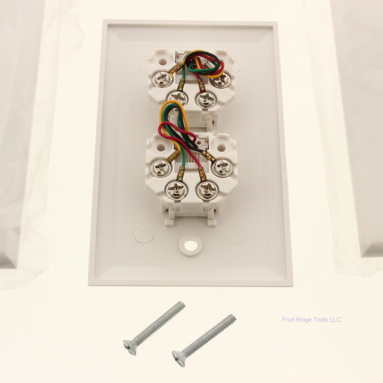 GC Electronics 30-9713 White 1-Gang 4-Conductor Dual Flush Wallplate Cover 10pcs