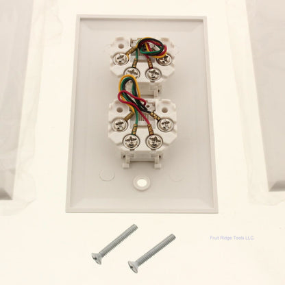 GC Electronics 30-9713 White 1-Gang 4-Conductor Dual Flush Wallplate Cover 10pcs
