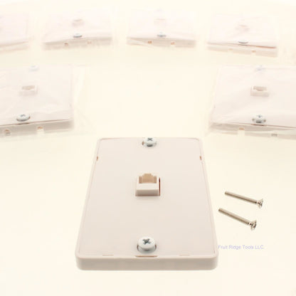 GC Electronics White Quick Mount Telephone Jack 4-Conductor Wall Jack 10pcs