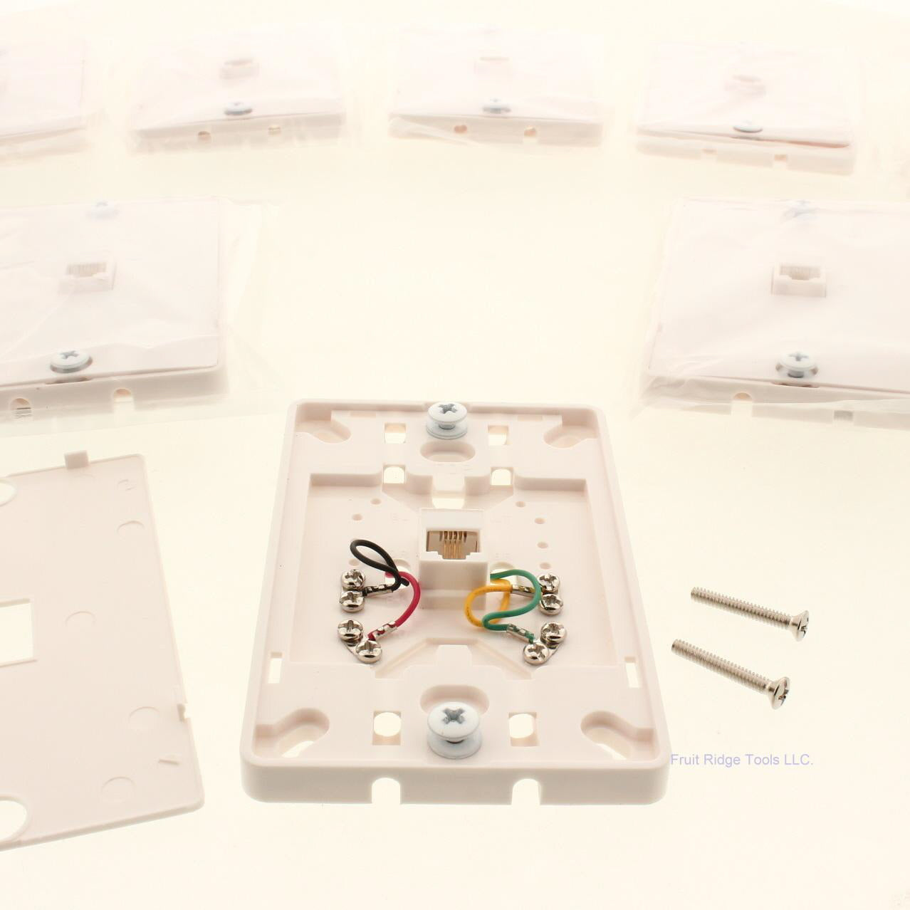 GC Electronics White Quick Mount Telephone Jack 4-Conductor Wall Jack 10pcs