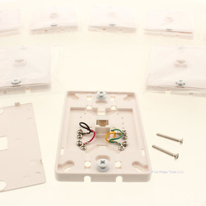 GC Electronics White Quick Mount Telephone Jack 4-Conductor Wall Jack 10pcs