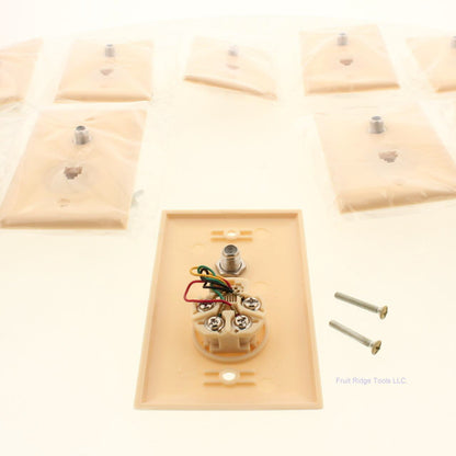 GC Electronics 30-9732 Ivory 4-Conductor F-Type Coaxial Flush Wallplates 10pcs