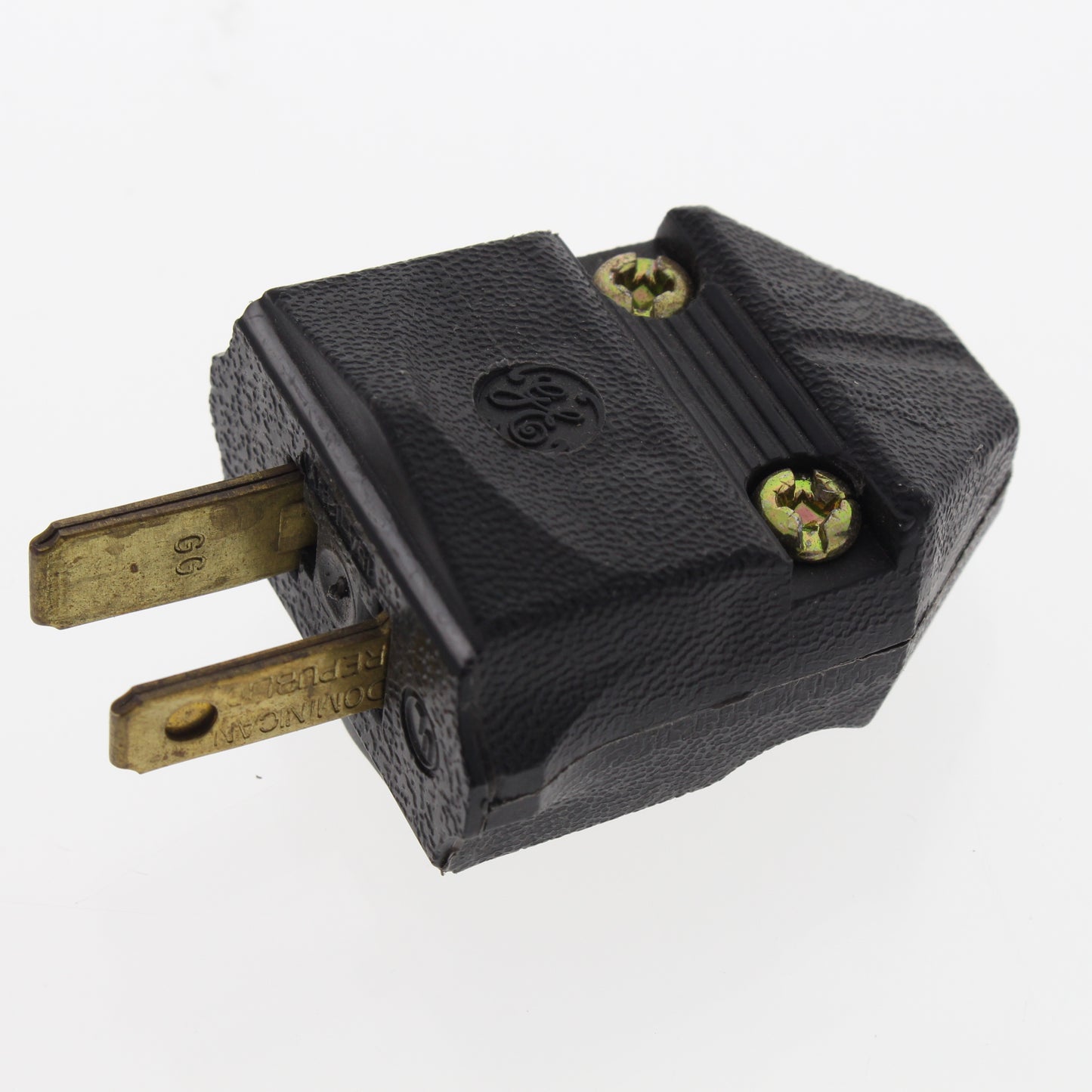 GE 101 Black Polarized Non-Grounding 15A Straight Blade Plug 125V NEMA 1-15P