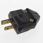 GE 101 Black Polarized Non-Grounding 15A Straight Blade Plug 125V NEMA 1-15P