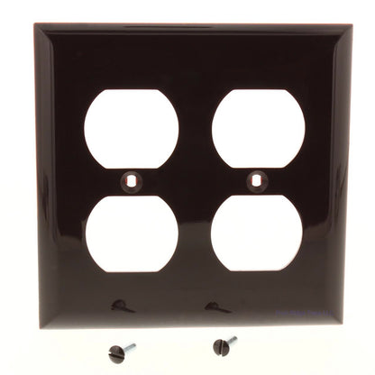 GE Brown Unbreakable Duplex Wallplate 2-Gang Receptacle Nylon Cover N81102-SP
