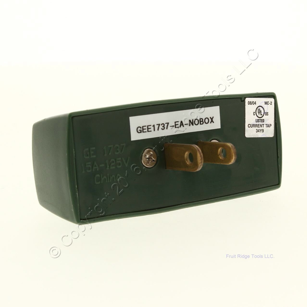 General Electric GE 1737 Green 3-1 Adapter Plug Polarized Connector 15A 125V