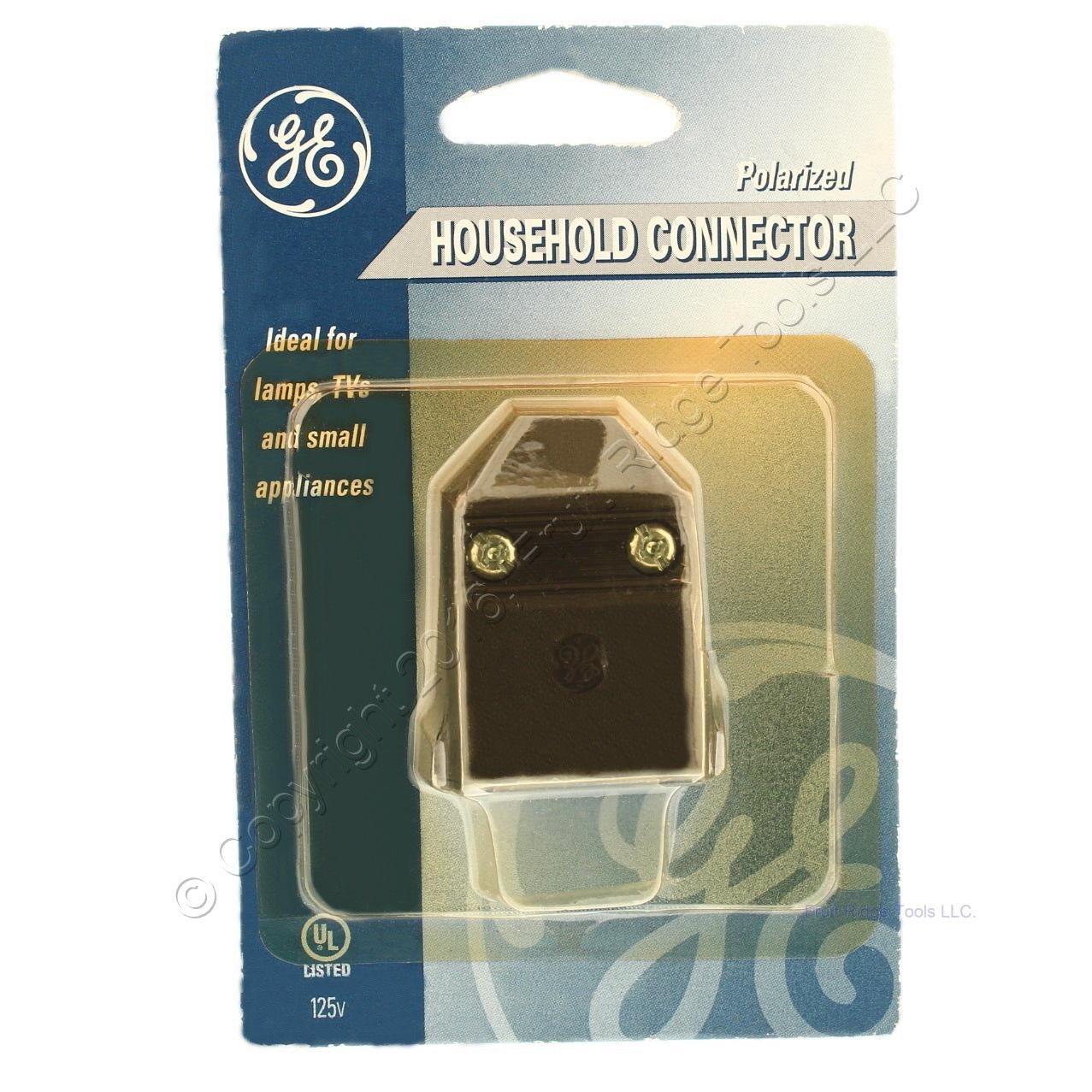 General Electric 4355-31D Brown Polarized Household Plug Connector 1-15 15A 125V