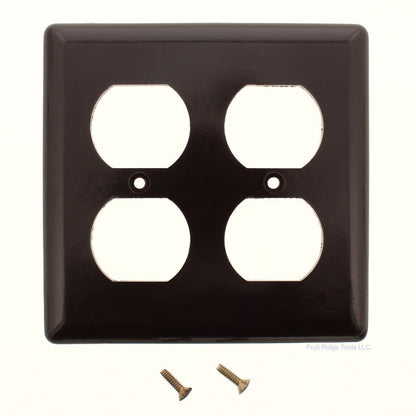 General Electric 57148 Brown 2-Gang Duplex Receptacle Thermoset Wallplate Cover