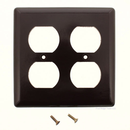 General Electric 57148 Brown 2-Gang Duplex Receptacle Thermoset Wallplate Cover