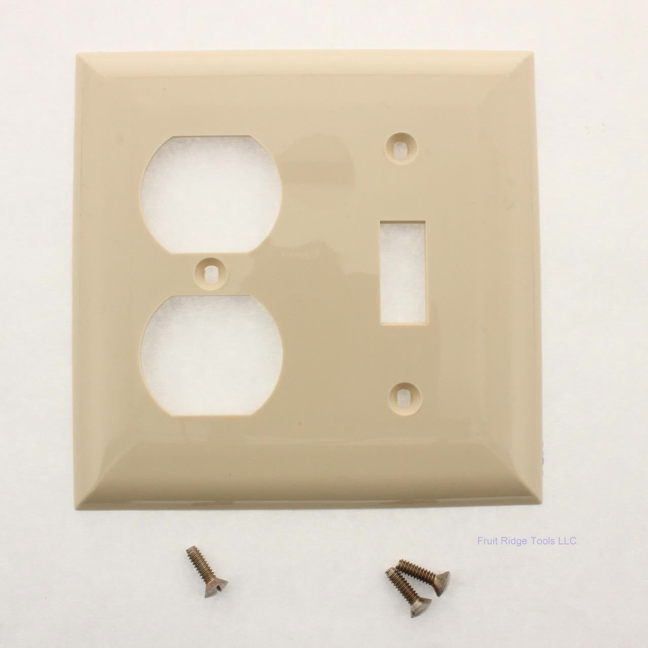 General Electric 58898 Ivory 2-Gang Duplex Light Switch and Receptacle Wallplate