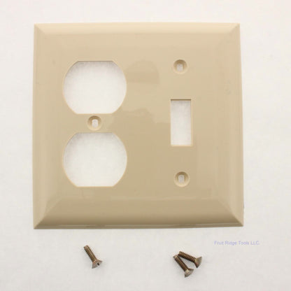 General Electric 58898 Ivory 2-Gang Duplex Light Switch and Receptacle Wallplate