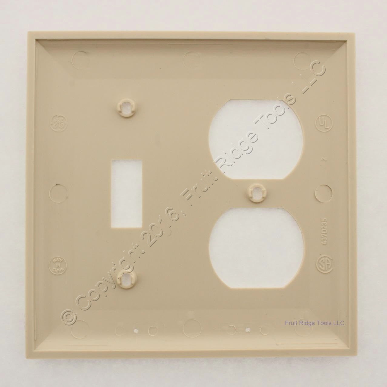 General Electric 58898 Ivory 2-Gang Duplex Light Switch and Receptacle Wallplate