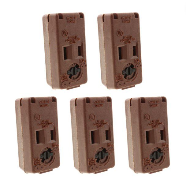 General Electric 922B Quick Clamp Connector for Extension Cord End Polarized 5pk