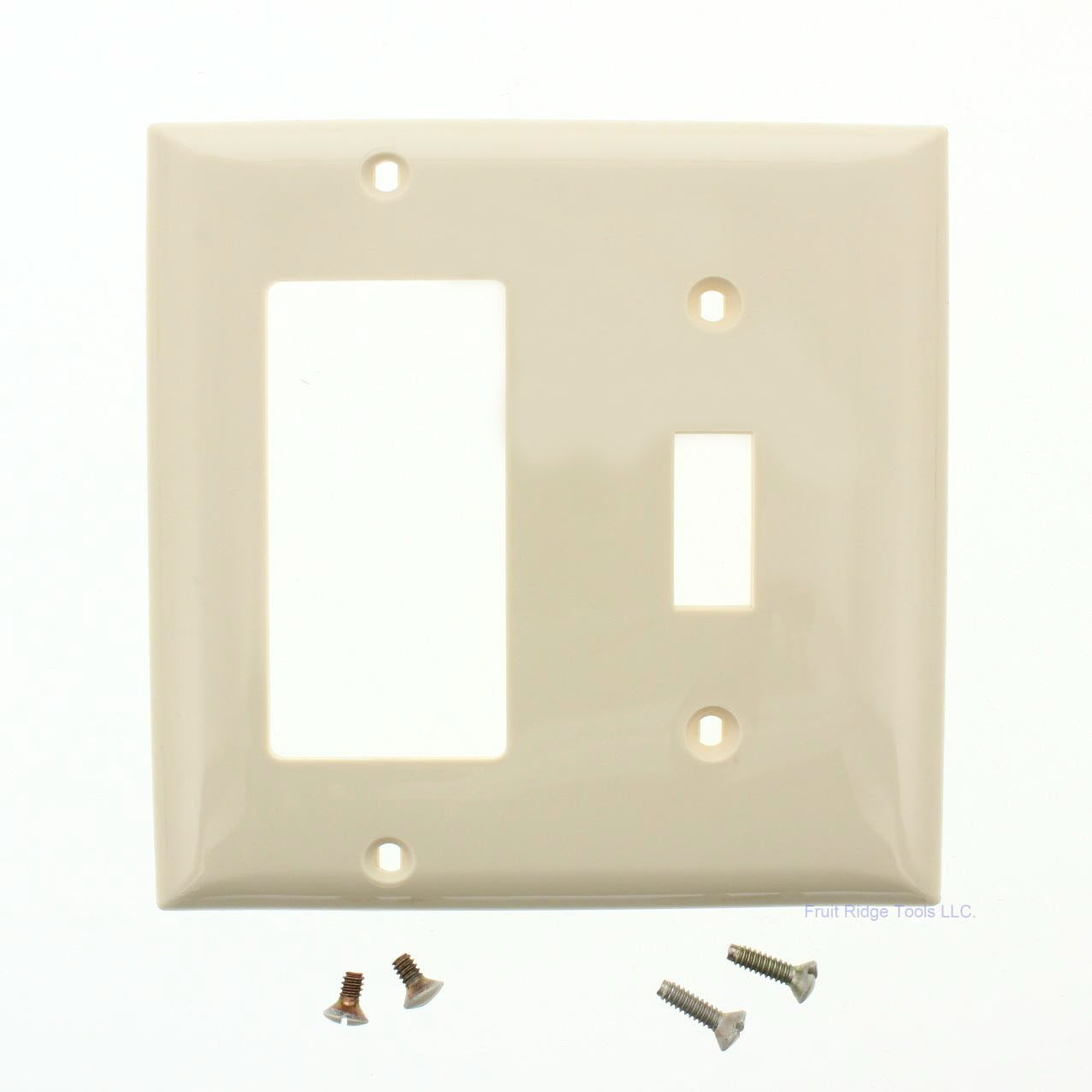 GE Electronic B82682 Almond 2-Gang Rocker Toggle Switch Unbreakable Wall Cover
