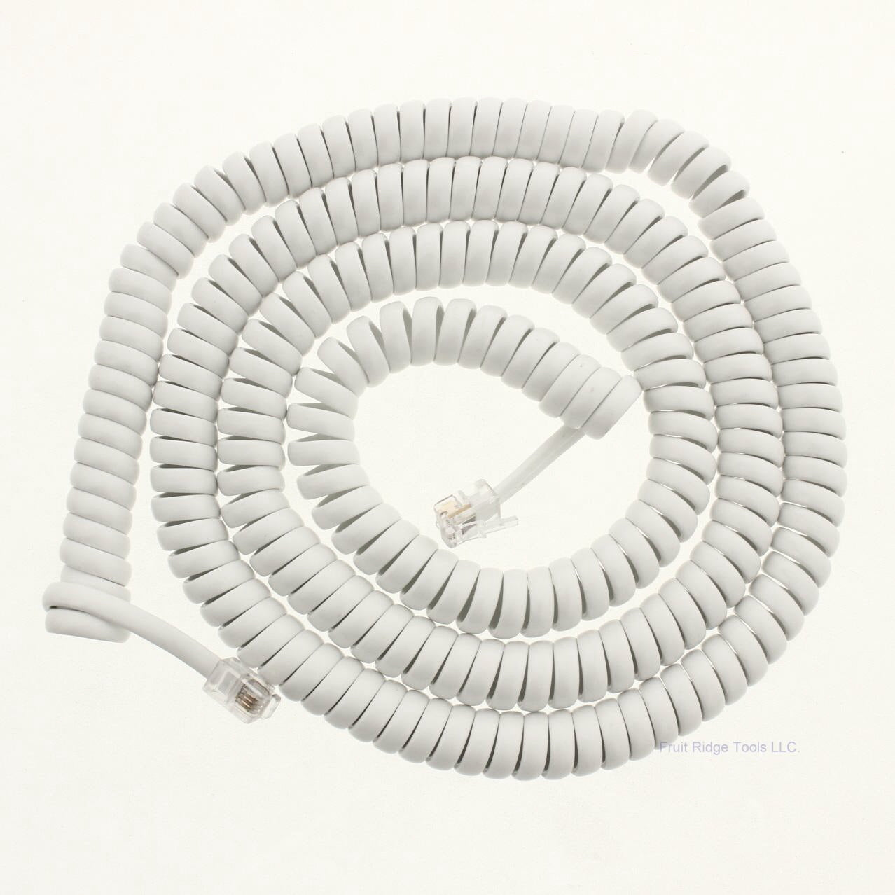Gemini TA65WHN White 25Ft. Telephone Coil Cord with Plugs