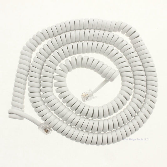 Gemini TA65WHN White 25Ft. Telephone Coil Cord with Plugs