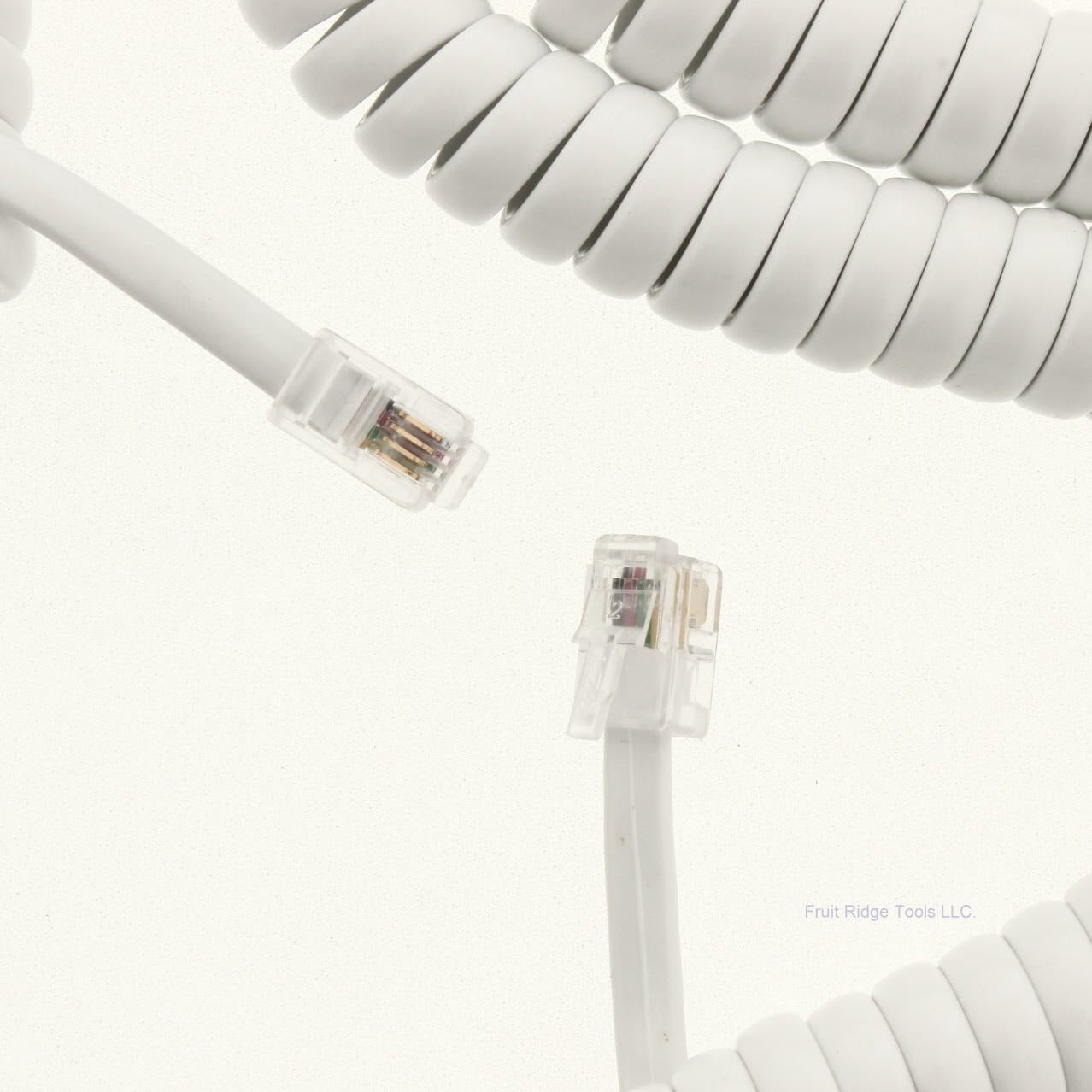 Gemini TA65WHN White 25Ft. Telephone Coil Cord with Plugs