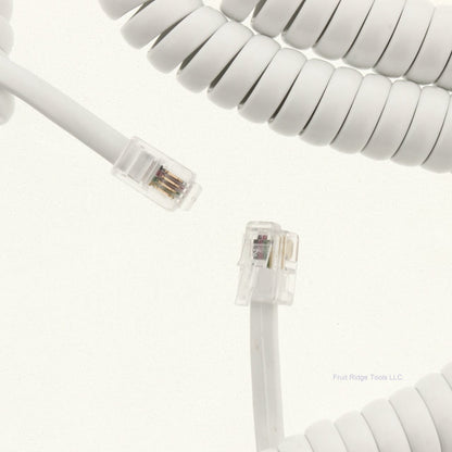 Gemini TA65WHN White 25Ft. Telephone Coil Cord with Plugs