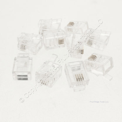 Gemini TA83 Modular Line Cord Outlet Plugs 4-Wire Telephone Jacks 10-Pack 5-20R