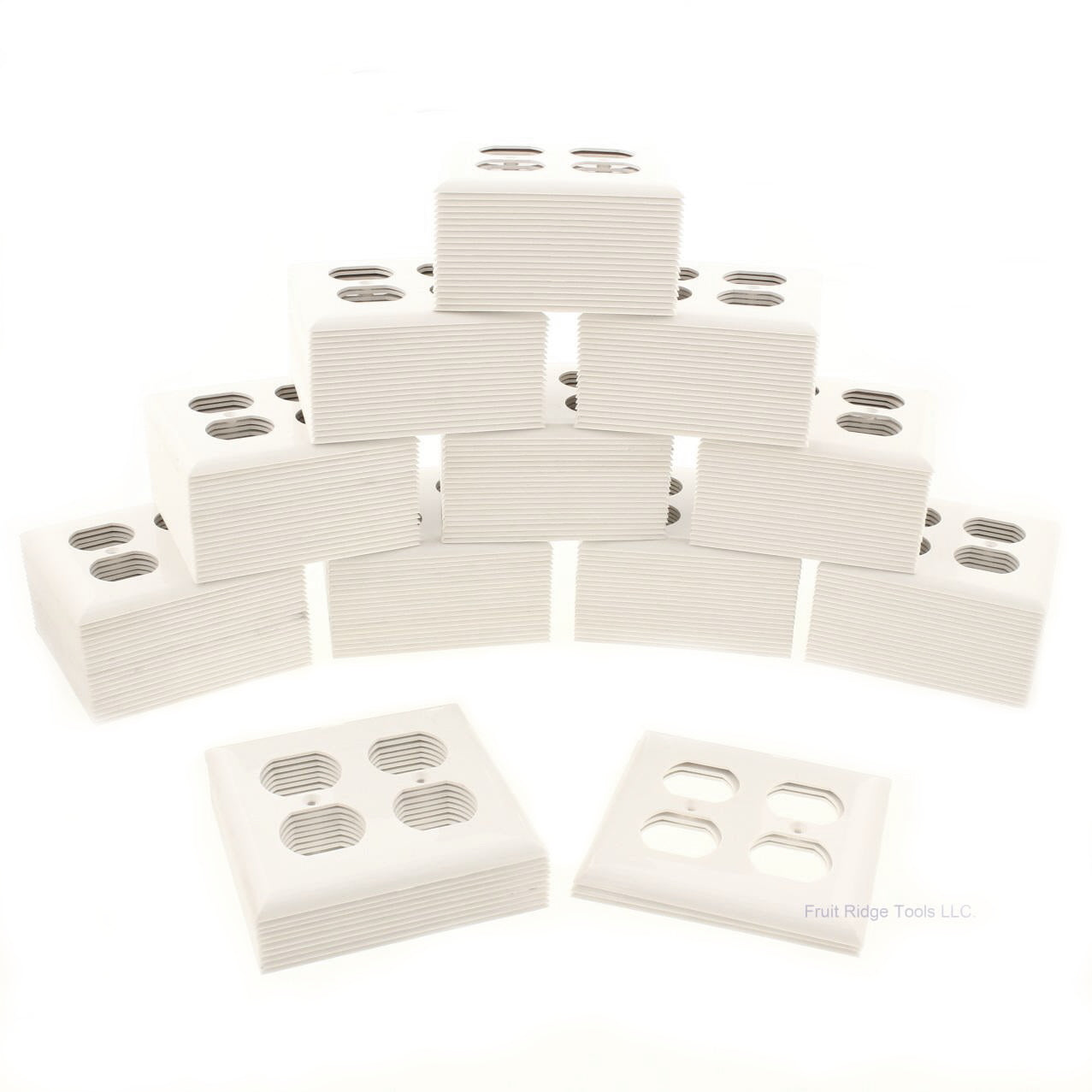 GE PJ82-W White Unbreakable Large 2-Gang Duplex Outlet Wallplate Covers 209-Pack