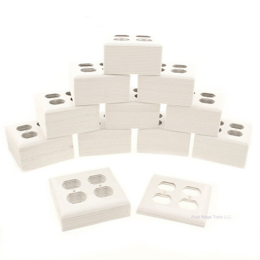GE PJ82-W White Unbreakable Large 2-Gang Duplex Outlet Wallplate Covers 209-Pack