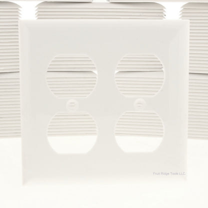 GE PJ82-W White Unbreakable Large 2-Gang Duplex Outlet Wallplate Covers 209-Pack