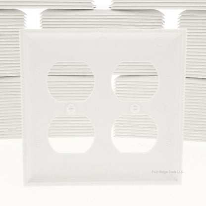 GE PJ82-W White Unbreakable Large 2-Gang Duplex Outlet Wallplate Covers 209-Pack