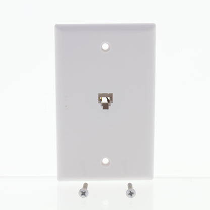 General Electric TL26197 White 4-Wire Jack Telephone Wallplate Cover