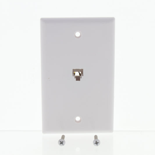 General Electric TL26197 White 4-Wire Jack Telephone Wallplate Cover