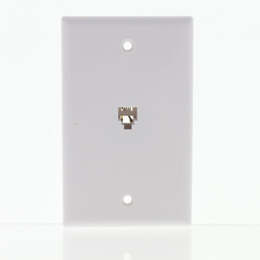 General Electric TL26197 White 4-Wire Jack Telephone Wallplate Cover