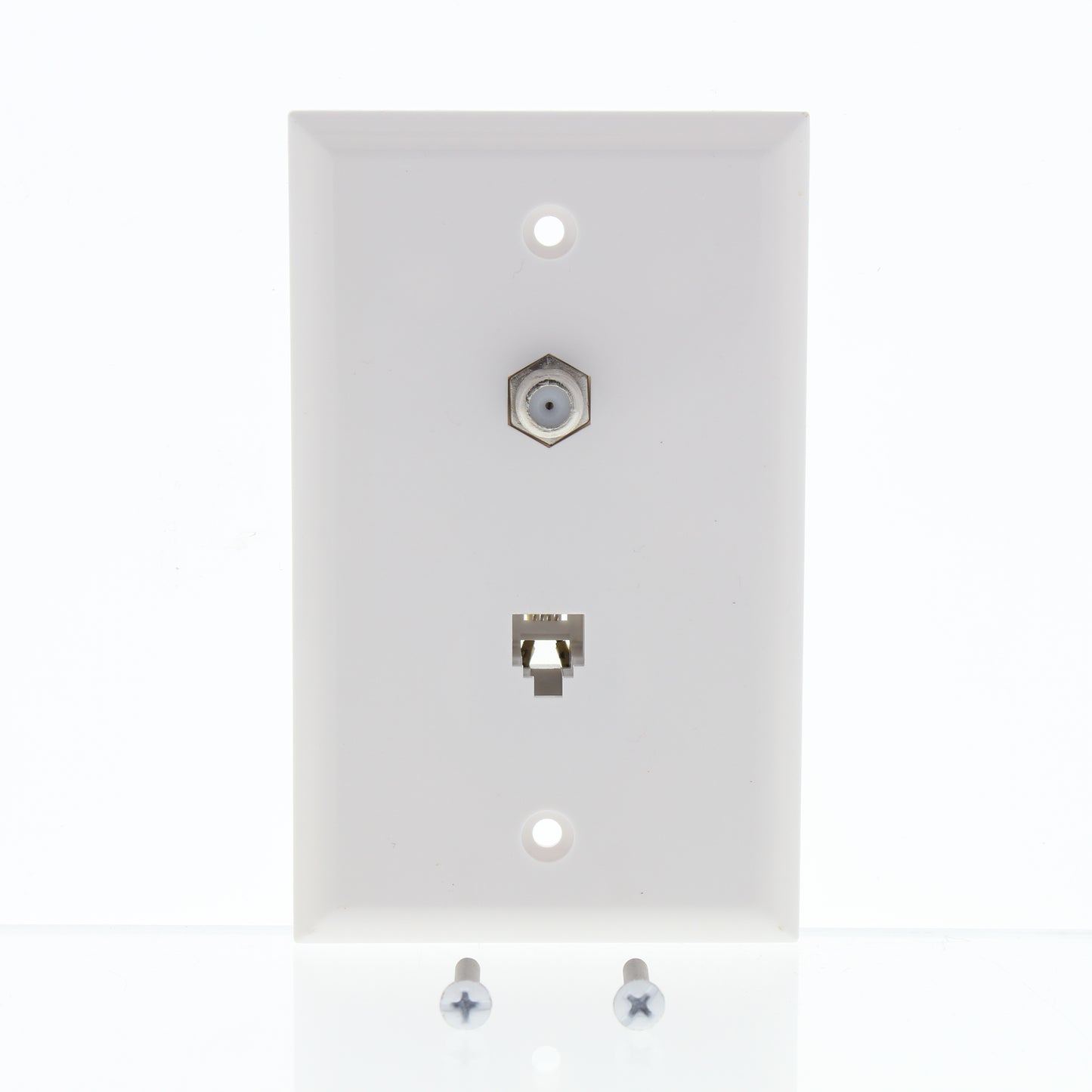 General Electric White Telephone Phone Jack Coaxial Cable Std Wallplate