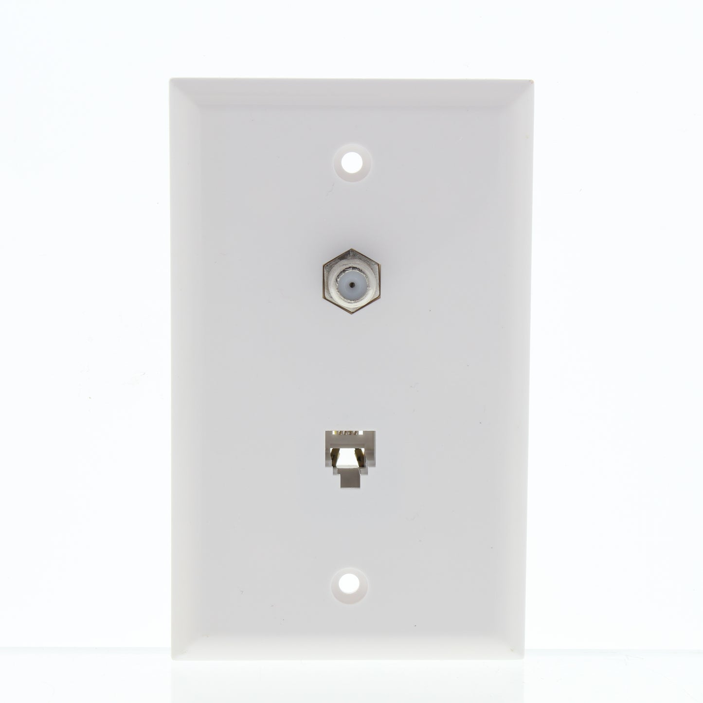 General Electric White Telephone Phone Jack Coaxial Cable Std Wallplate