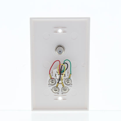 General Electric White Telephone Phone Jack Coaxial Cable Std Wallplate