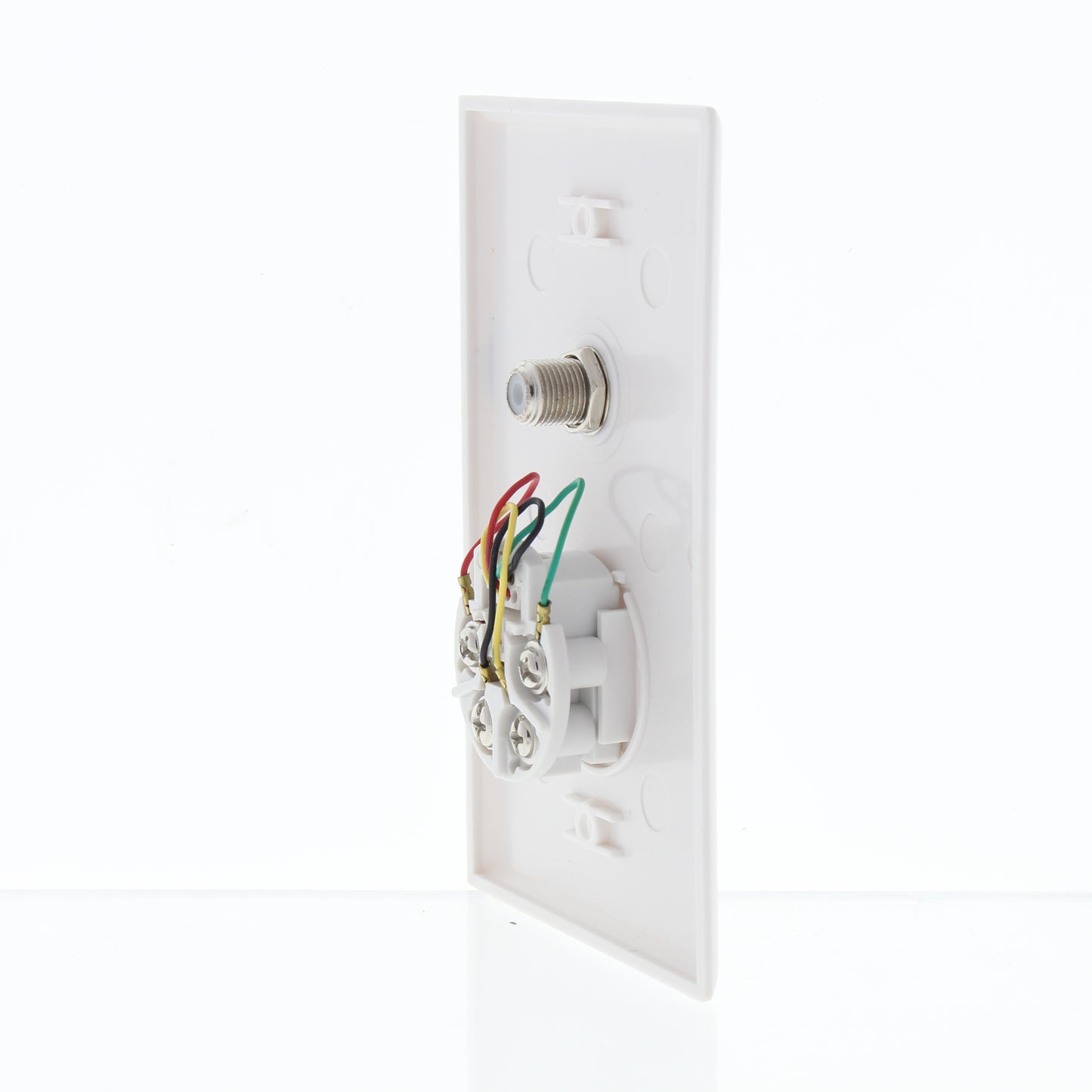General Electric White Telephone Phone Jack Coaxial Cable Std Wallplate