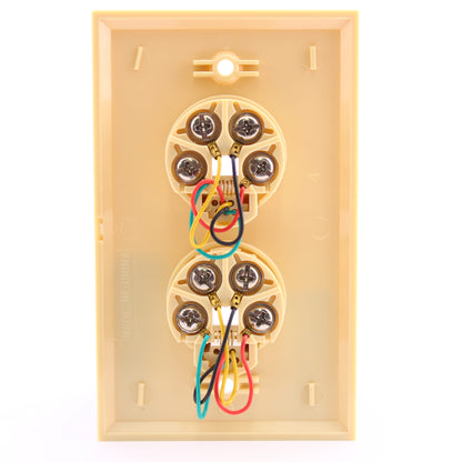 Gemini TA74 Almond Dual Phone Jack Wallplate Cover 4-Wire