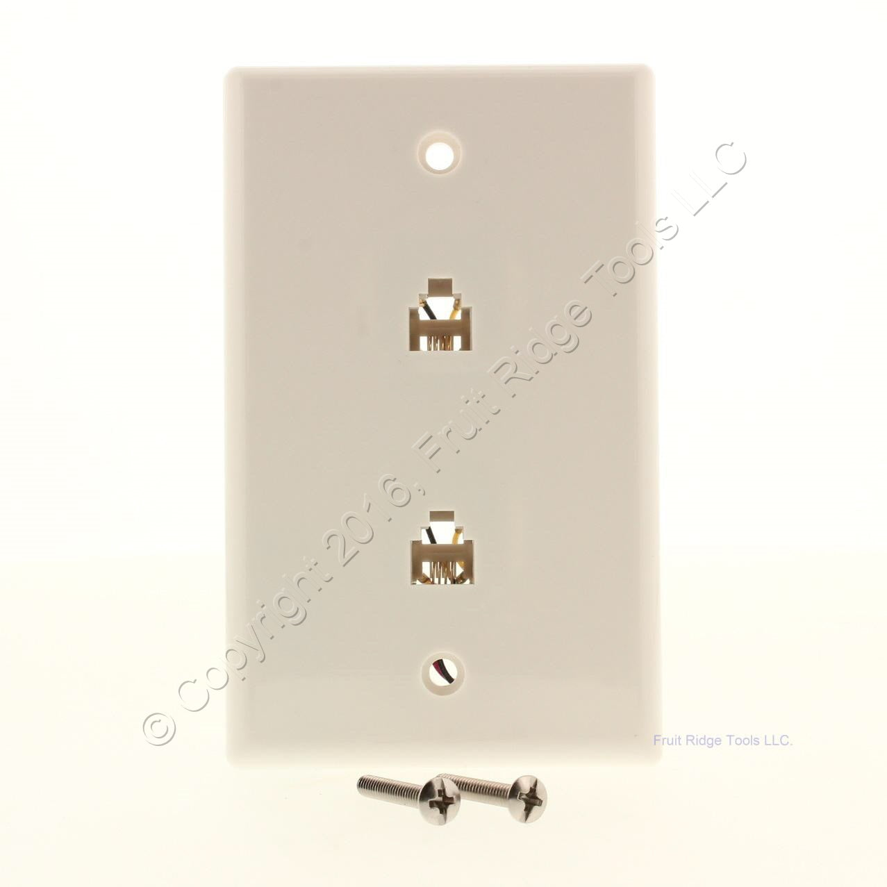 Gemini White Duplex Wall Jack