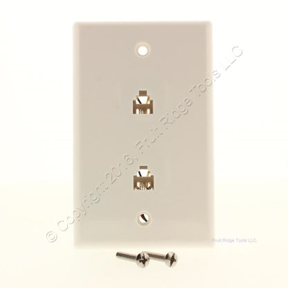 Gemini White Duplex Wall Jack