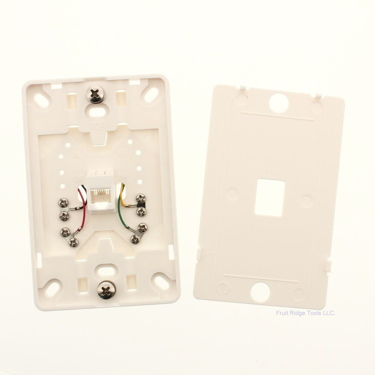 Gemini White Wall Mount Telephone Modem Line 4-Wire Modular Outlet Jack WTA77