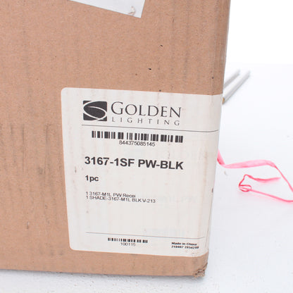 Golden Light 3167-1SF-PW-BLK Colson 10" Semi-Flush Pewter Black Ceiling Fixture