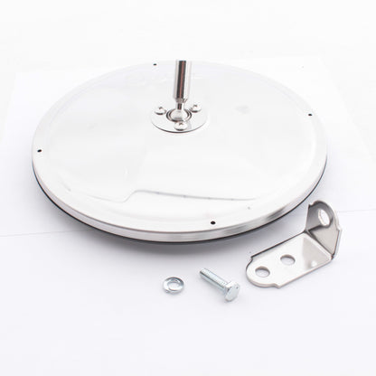 Grote 12293 Stainless Steel 8" Round Convex Mirror w/ Center-Mount Ball-Stud
